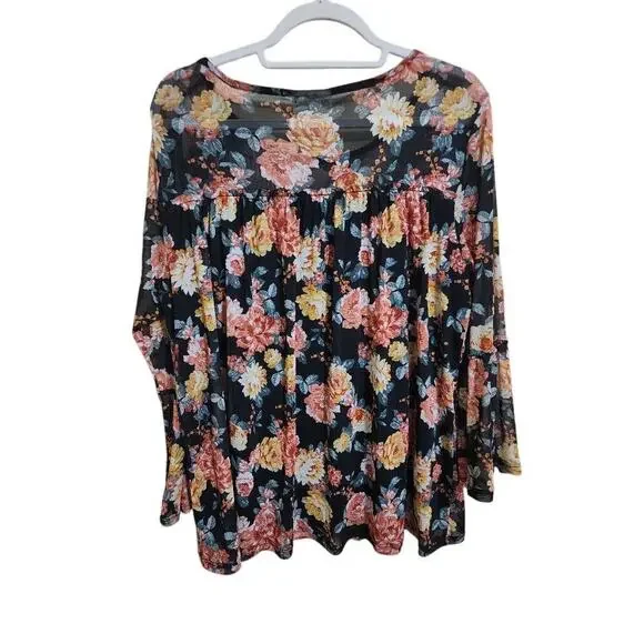 Women's Bobbie Brooks Ladies' Size XL Bell Sleeve Floral Blouse - Picture 4 of 5